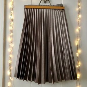 JCrew Pleated Silver Skirt